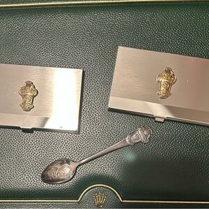 Rolex Business Card holder with 24k plated Rolex/Bucherer emblem.